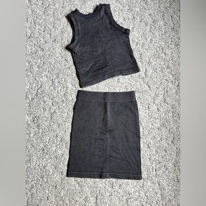 Aura tank and pencil skirt set, bohemian, fall, aesthetic, ribbed